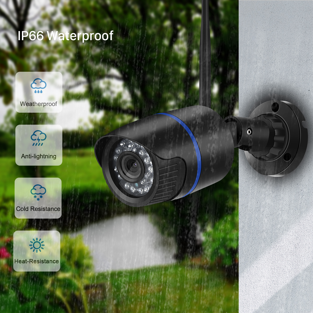 1080P HD Kabellose Sicherheitskamera für Innen und Außen, wasserdicht