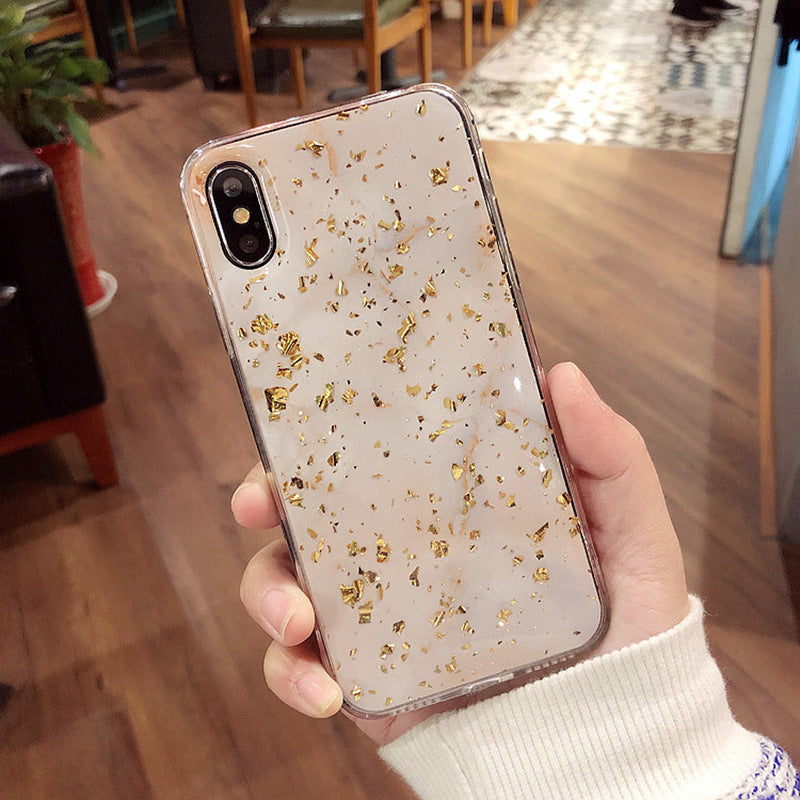 Emerald Marble with Shining Gold Foil Phone Case