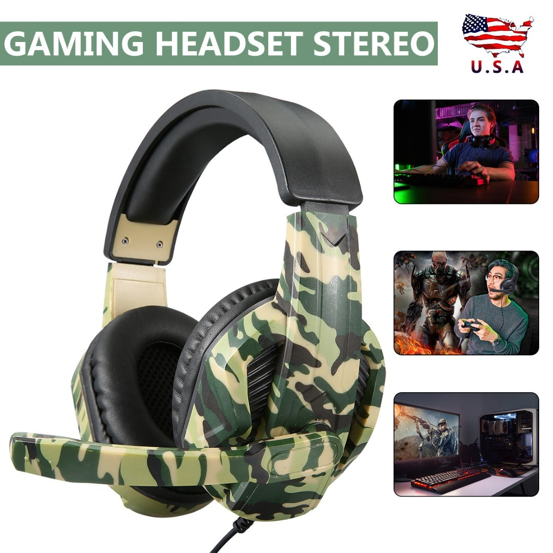 Auriculares gaming de 3,5 mm con sonido envolvente estéreo para PS4, ordenador portátil y Xbox