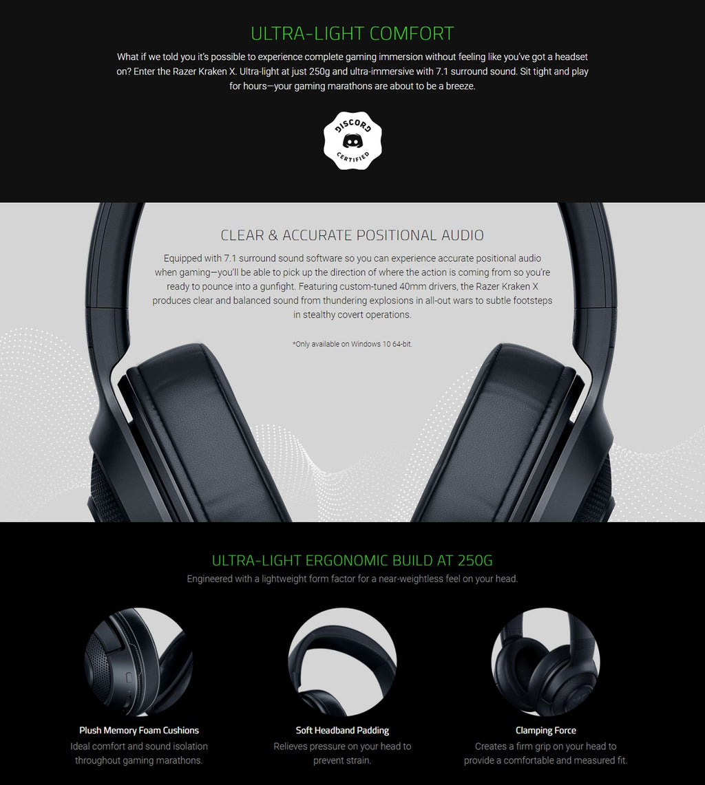Wired Gaming Headset 7.1 Surround  Ultra-Light Ergonomic Headphone