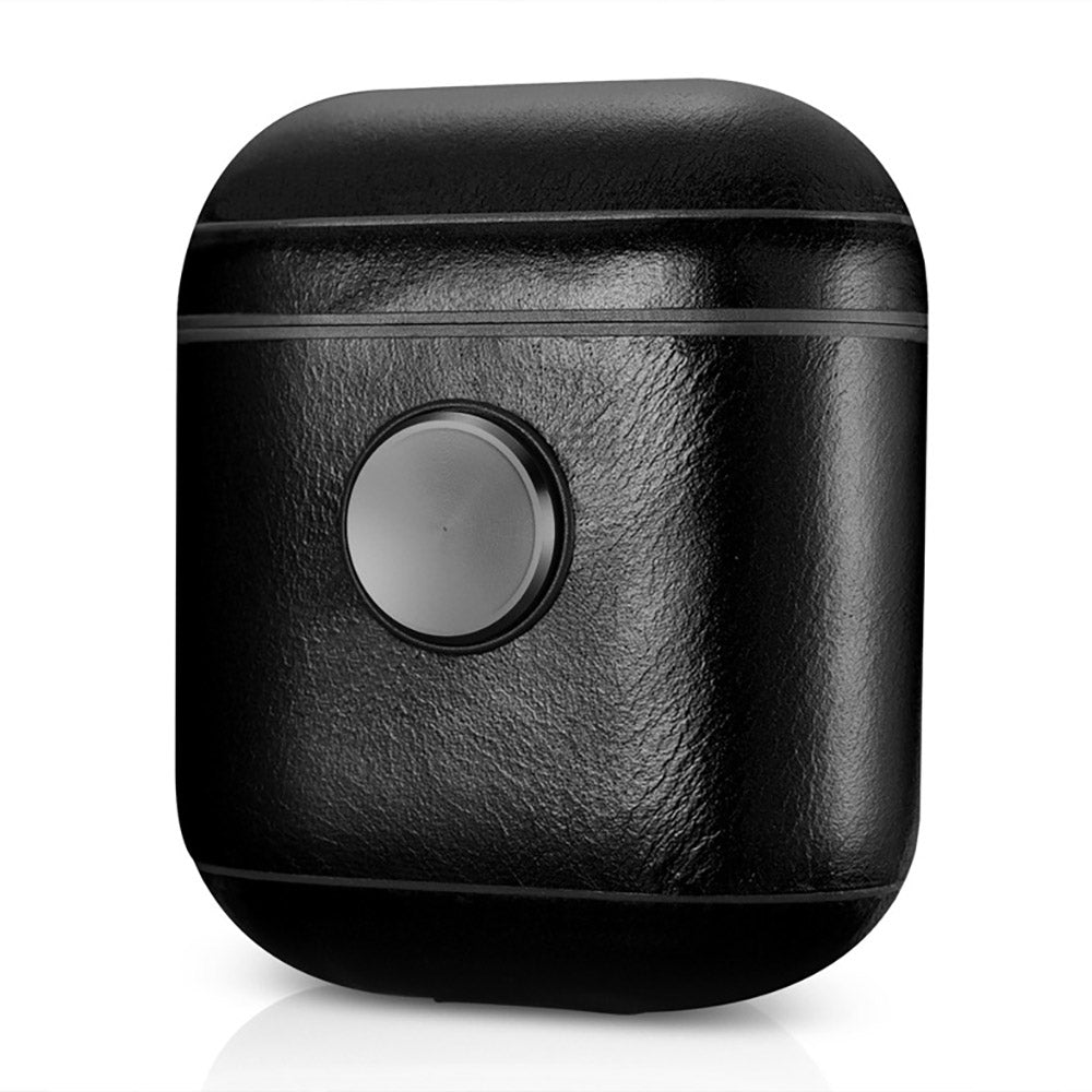 Leather Earphone Case Gyro Box For AirPods Black