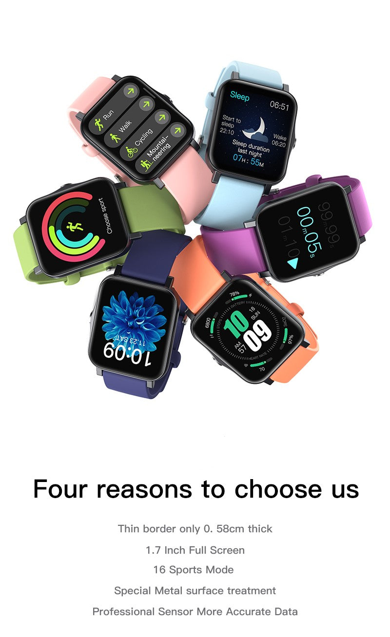 Hochwertige wasserdichte Bluetooth Sport-Smartwatch mit Full-Touchscreen