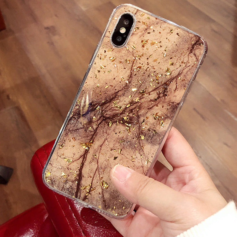 Emerald Marble with Shining Gold Foil Phone Case