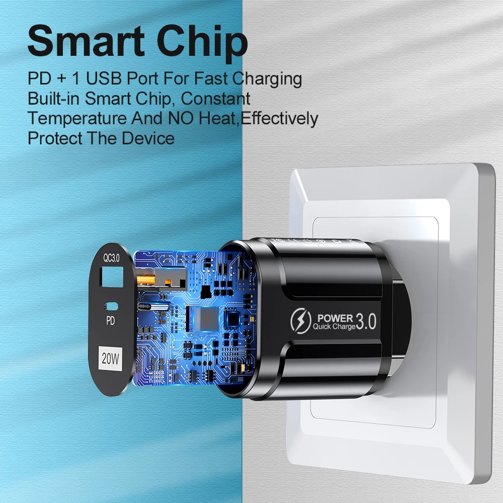 PD 20W USB Typ C Ladegerät Schnellladefunktion für iPhone Samsung