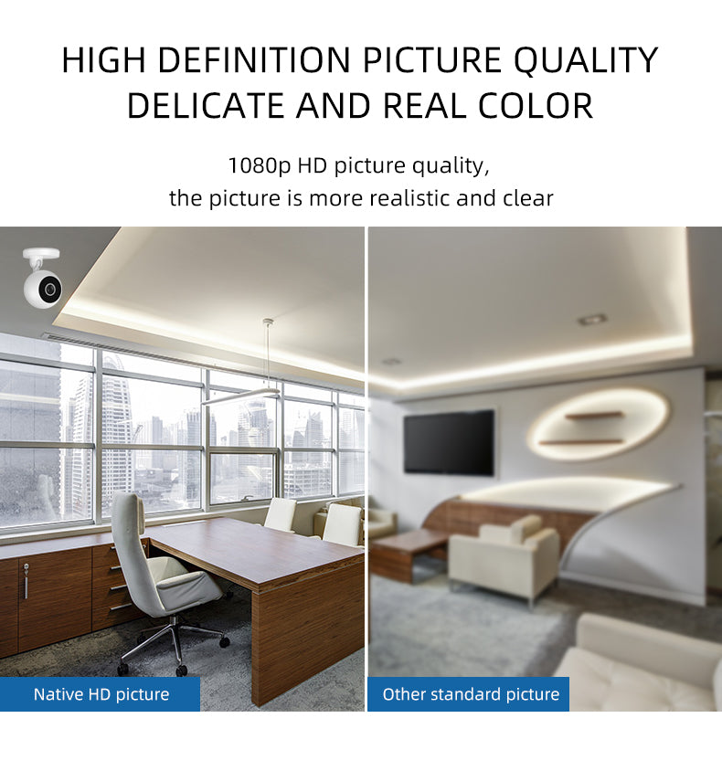 Intelligente WLAN-Kamera HD 1080P Netzwerk-Heimsicherheitskamera 360° drehbar