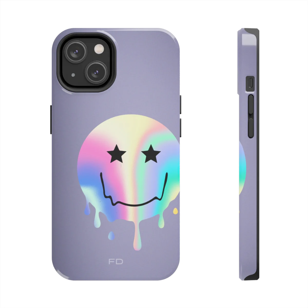 Happy Face with Stars Handyhülle für iPhone mit kabellosem Laden