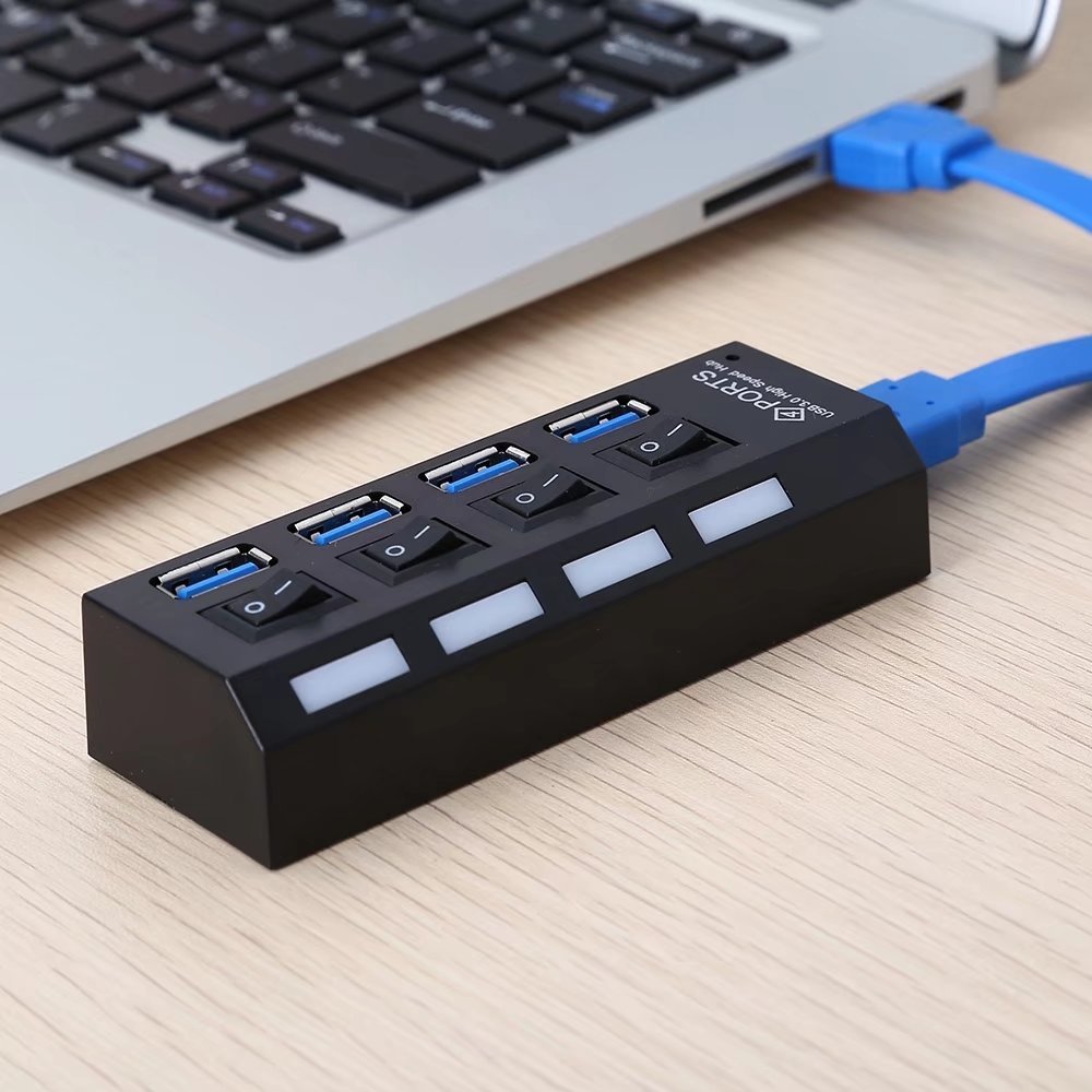 Concentrador USB 3.0 con luz LED y 4 puertos USB