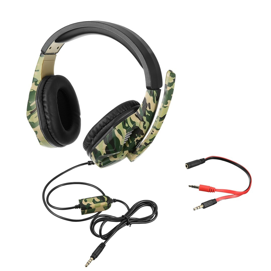 Auriculares gaming de 3,5 mm con sonido envolvente estéreo para PS4, ordenador portátil y Xbox