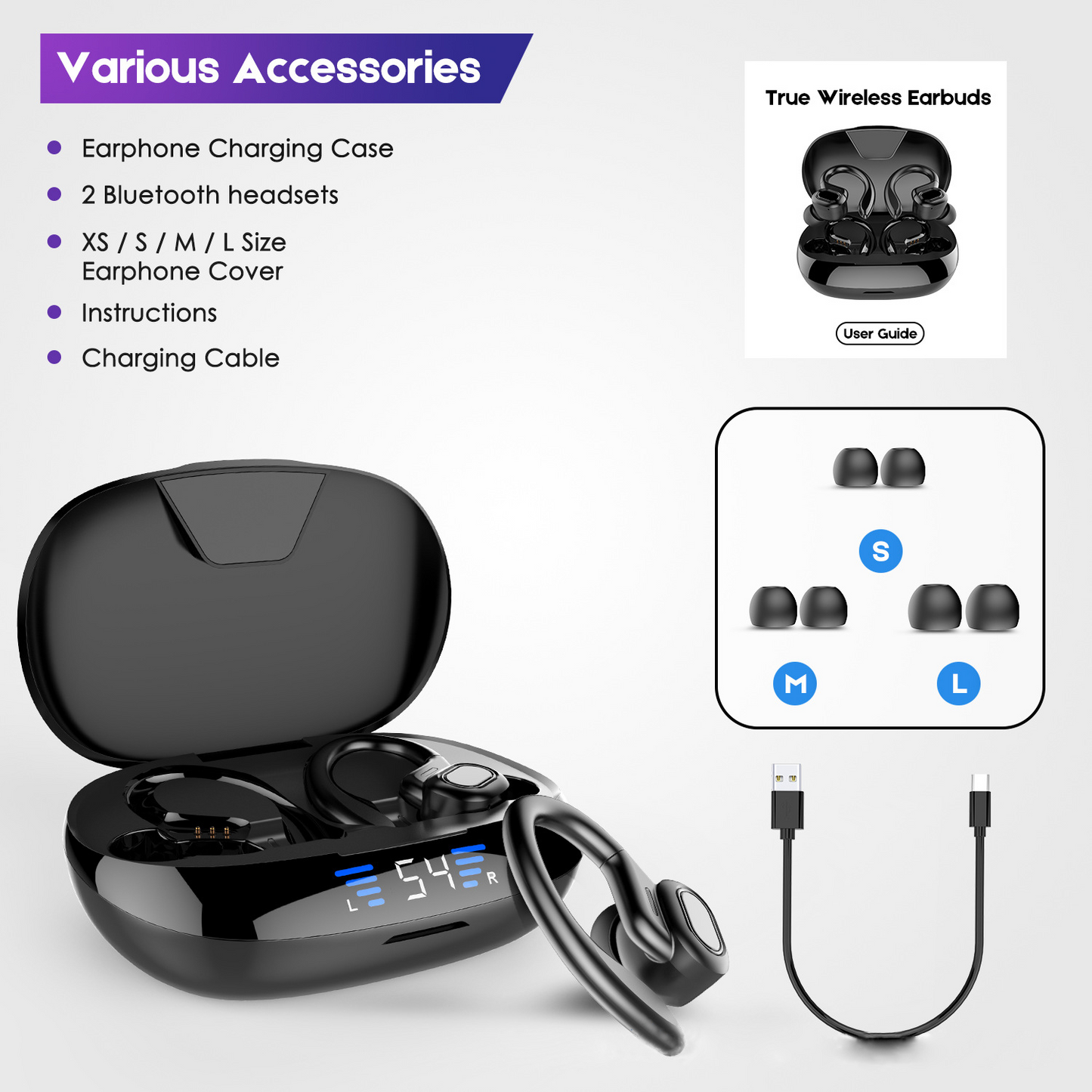 LED Display TWS Sport Bluetooth V5.0 Headset für iPhone Huawei