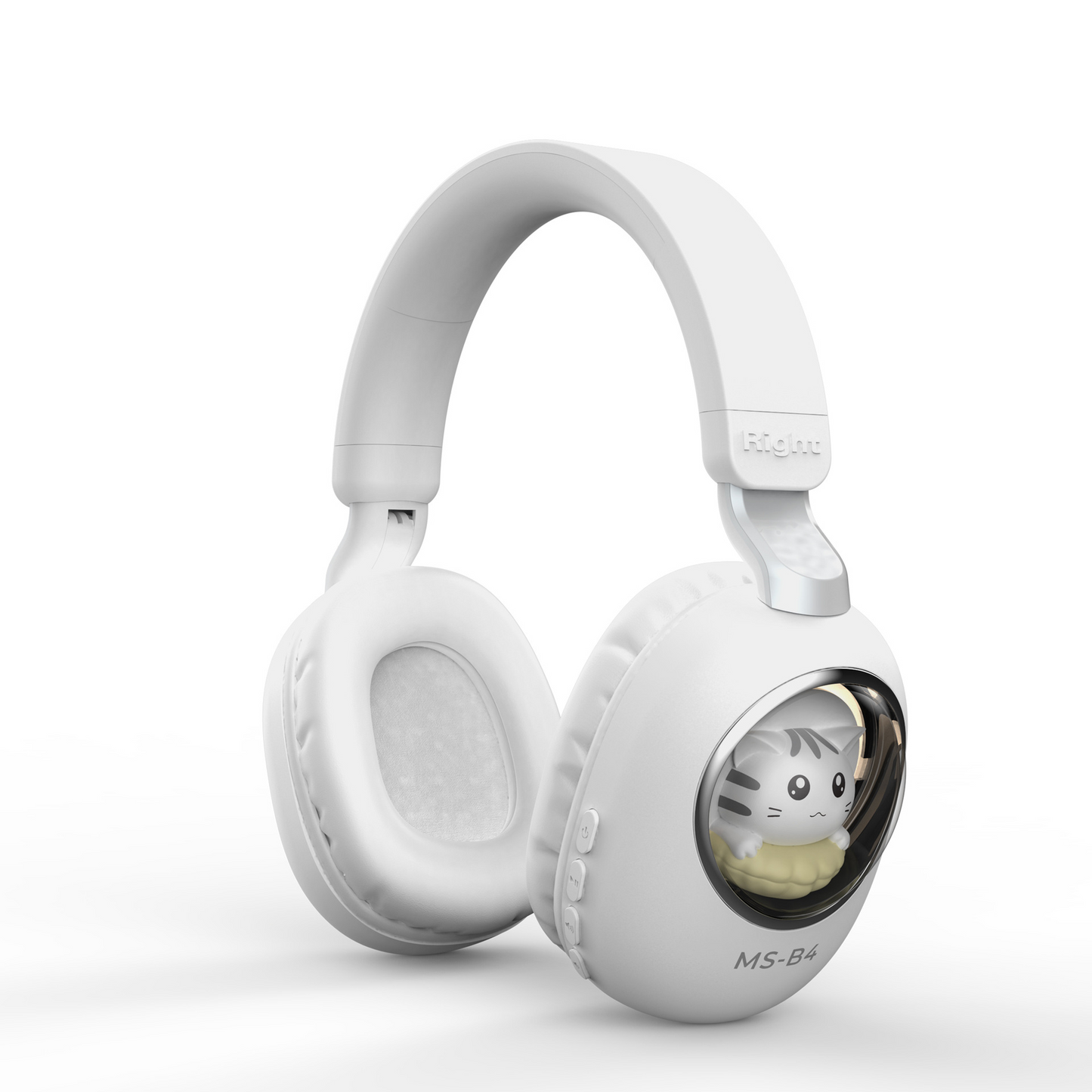 Kabellose Bluetooth-Kopfhörer mit Mikrofon, Flash-Licht, niedliche Katze