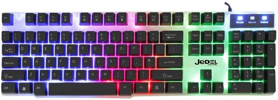 Combo de teclado y ratón gaming blancos Jedel GK100
