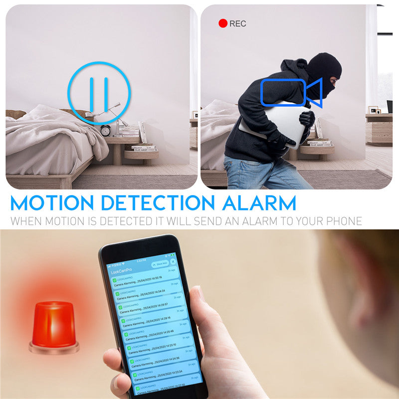 Cámara de seguridad con microcámara espía 4K Wifi en reloj y visión nocturna IR