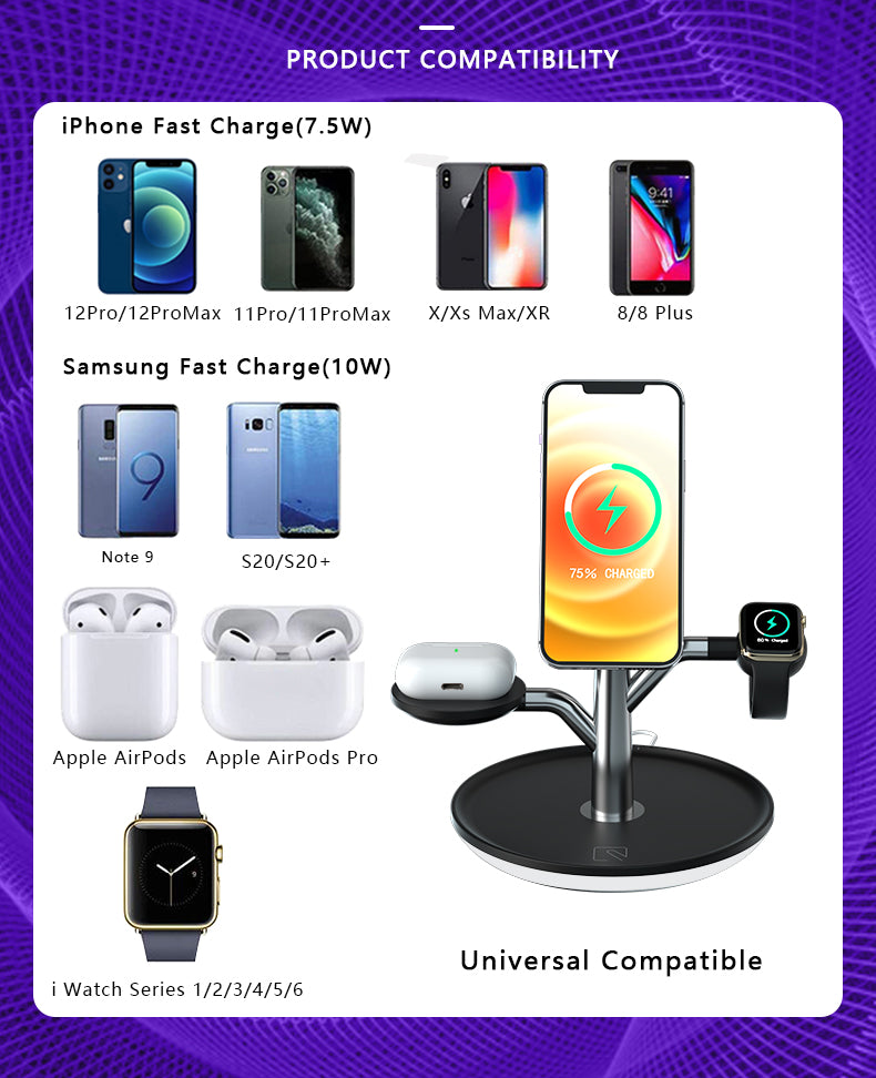 Universelle kabellose Ladestation für iPhone Apple Watch AirPods