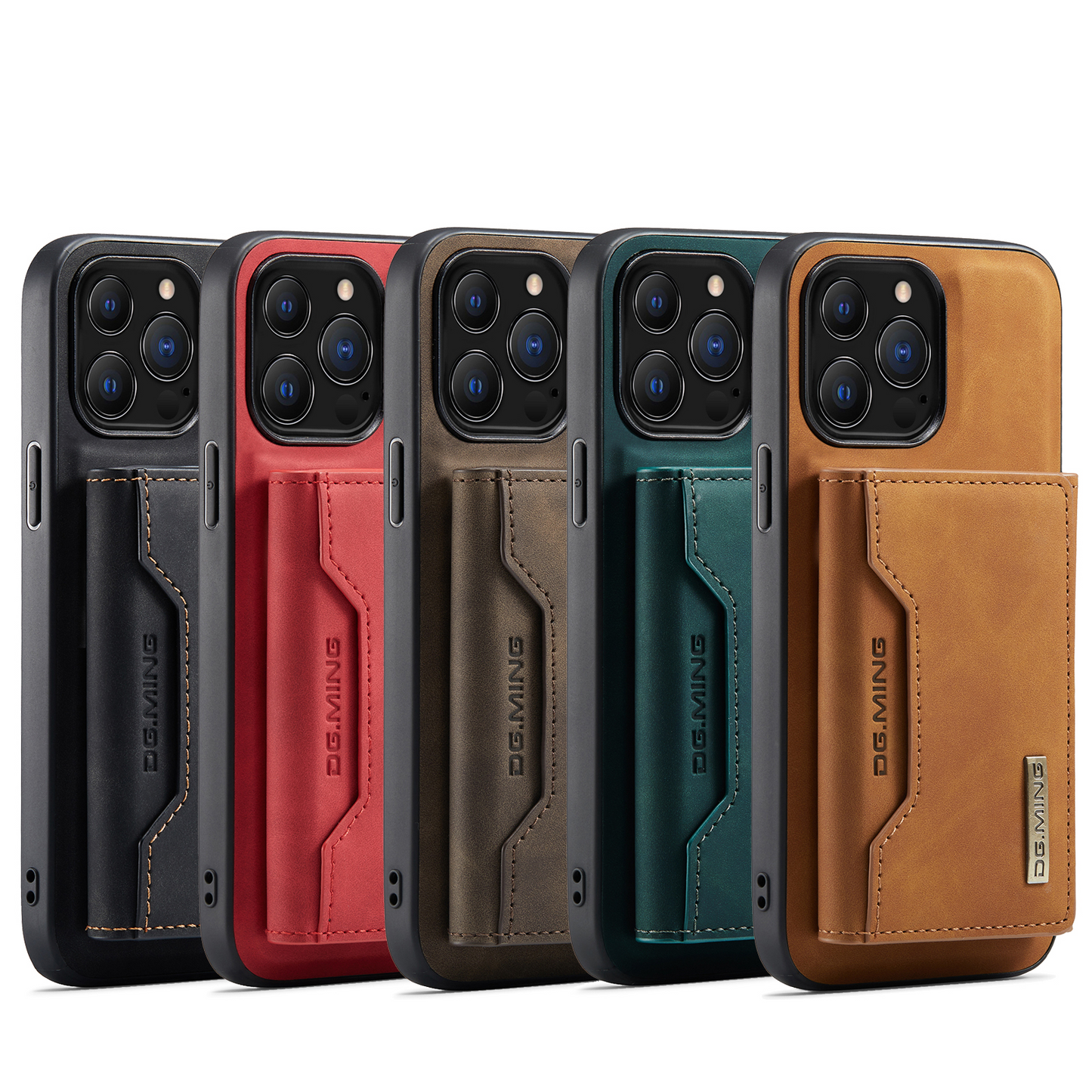 Estuche para teléfono con billetera pequeña 2 en 1 y tapa trasera desmontable para iPhone Samsung