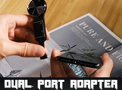 Adaptador de doble puerto para soporte de anillo para teléfono con adaptador Lightning Jack