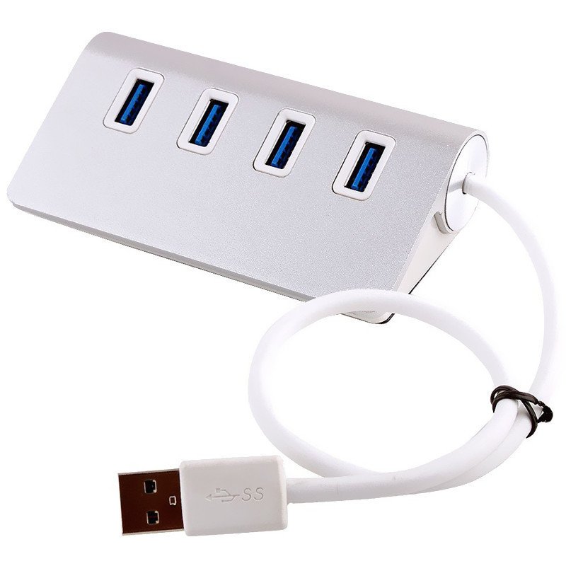 Concentrador USB de aluminio de 4 puertos