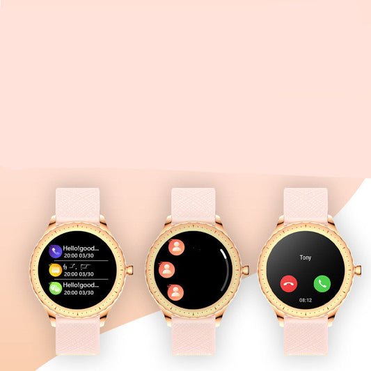 Smartwatch Damen, rundes Zifferblatt, Multifunktion