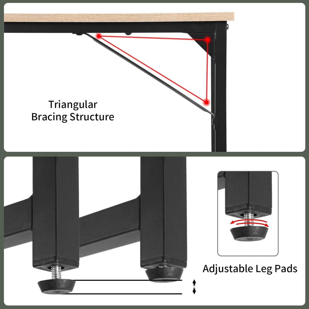 47.2-Inch Computer Desk With Metal Frame For Home Office