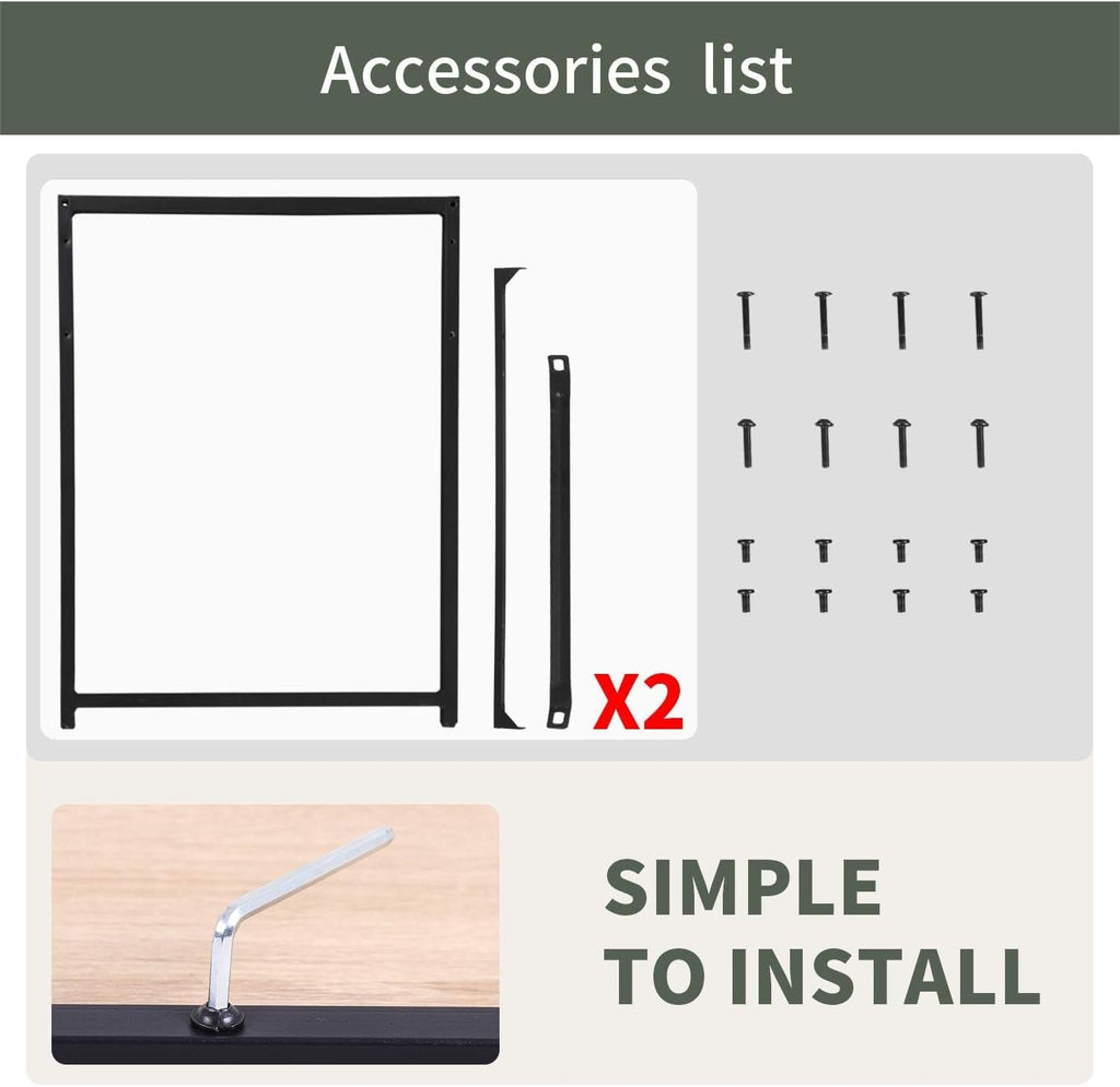 47.2-Inch Computer Desk With Metal Frame For Home Office