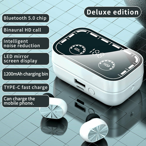 Kabelloses Bluetooth-Headset mit hoher Akkulaufzeit und Touch-Taschenlampe