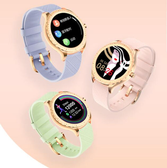 Smartwatch Damen, rundes Zifferblatt, Multifunktion