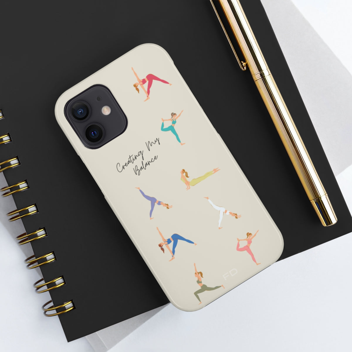Yoga-Posen Robuste Hülle für iPhone mit kabelloser Ladefunktion