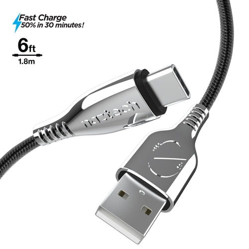 Naztech Titanium USB zu USB-C Geflochtenes Kabel 1,8 m