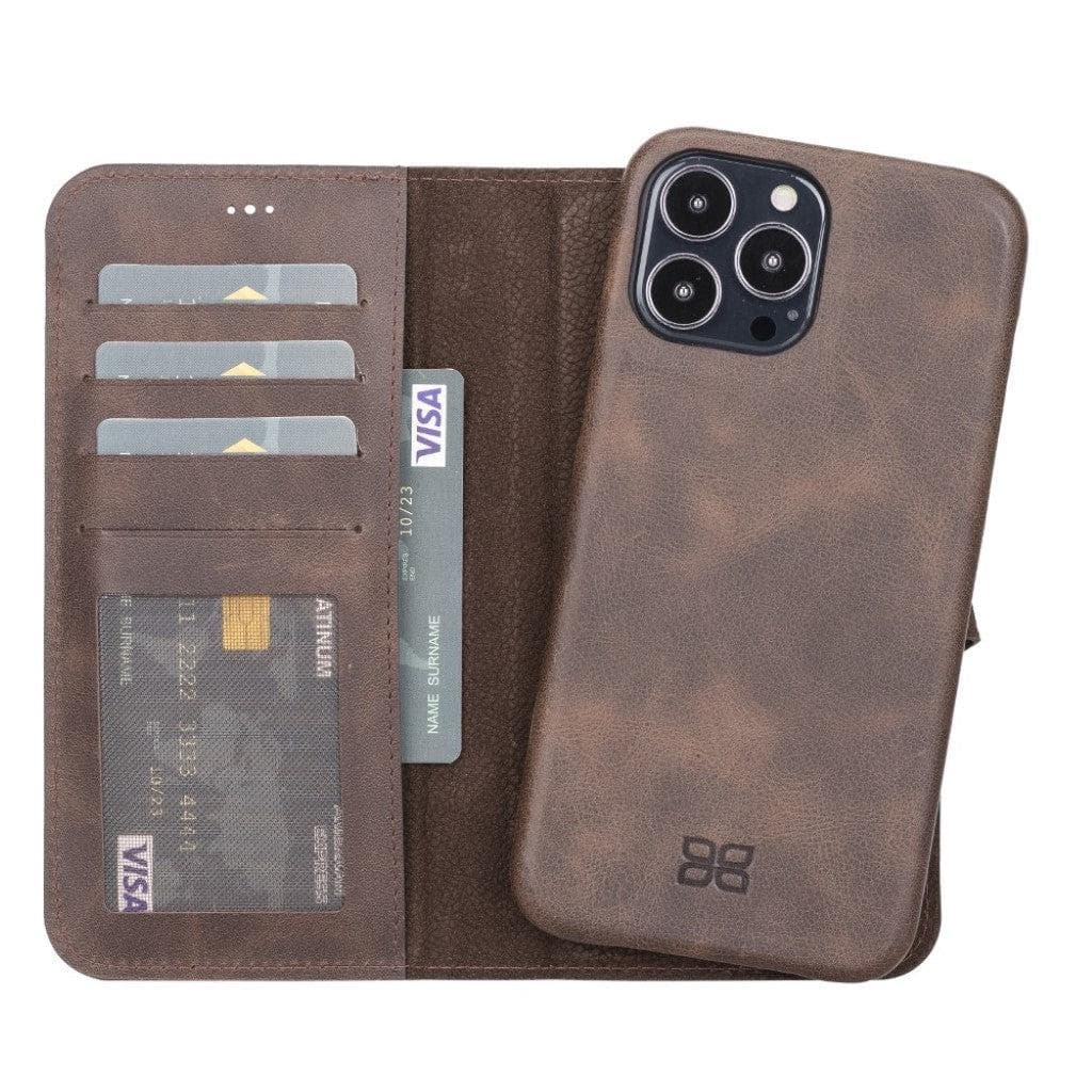 Funda tipo Cartera Desmontable con Revestimiento de Cuero Completo para Apple iPhone Serie 13
