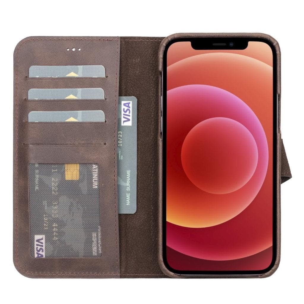Funda tipo Cartera Desmontable con Revestimiento de Cuero Completo para Apple iPhone Serie 13