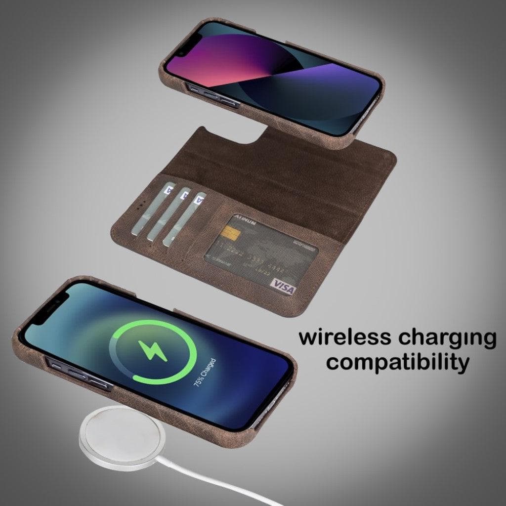 Funda tipo Cartera Desmontable con Revestimiento de Cuero Completo para Apple iPhone Serie 13
