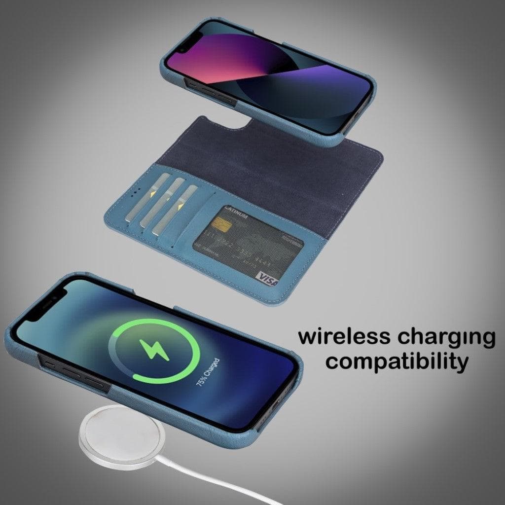 Funda tipo Cartera Desmontable con Revestimiento de Cuero Completo para Apple iPhone Serie 13