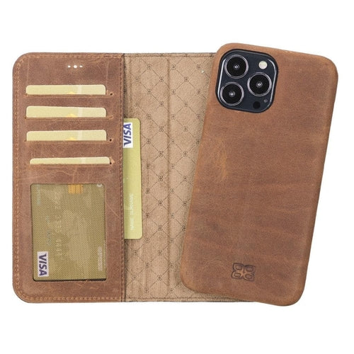 Funda tipo Cartera Desmontable con Revestimiento de Cuero Completo para Apple iPhone Serie 13