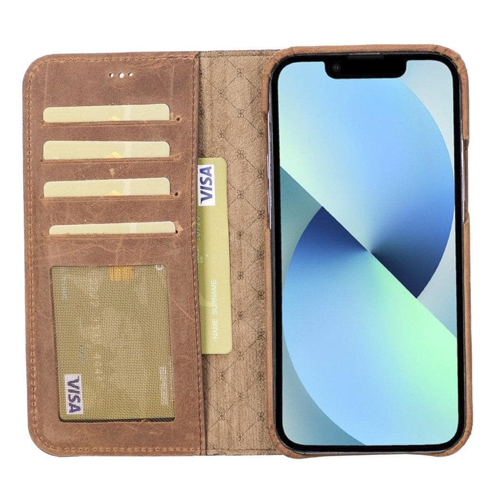 Funda tipo Cartera Desmontable con Revestimiento de Cuero Completo para Apple iPhone Serie 13