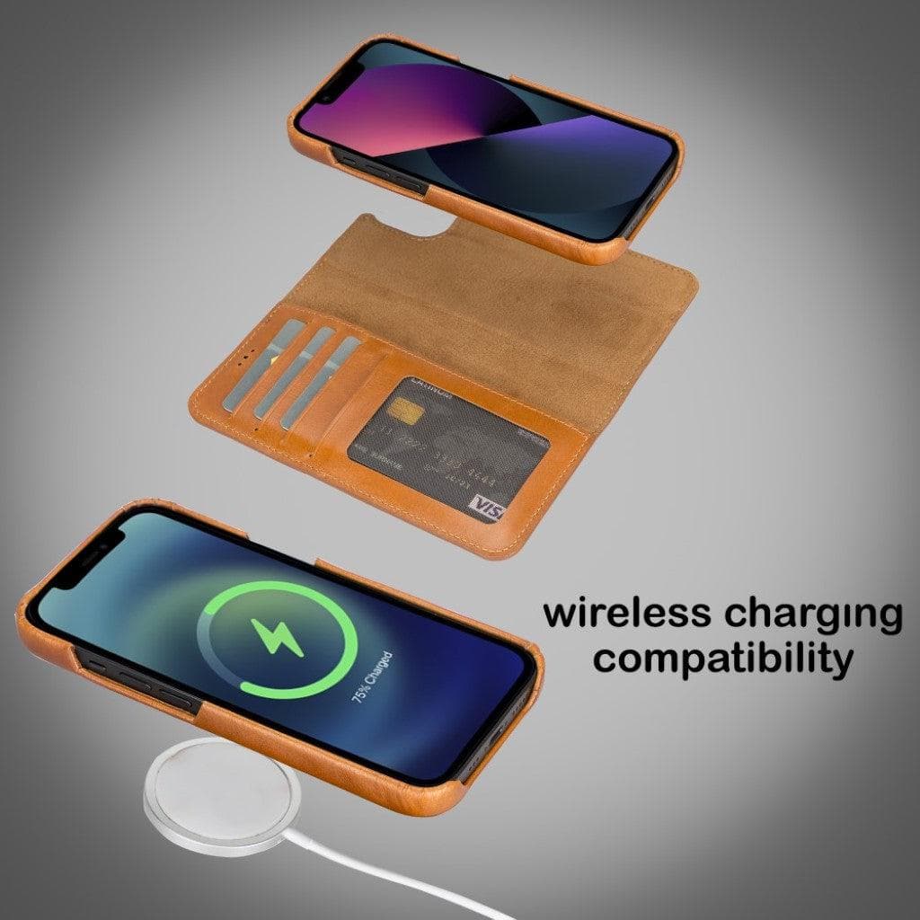 Funda tipo Cartera Desmontable con Revestimiento de Cuero Completo para Apple iPhone Serie 13