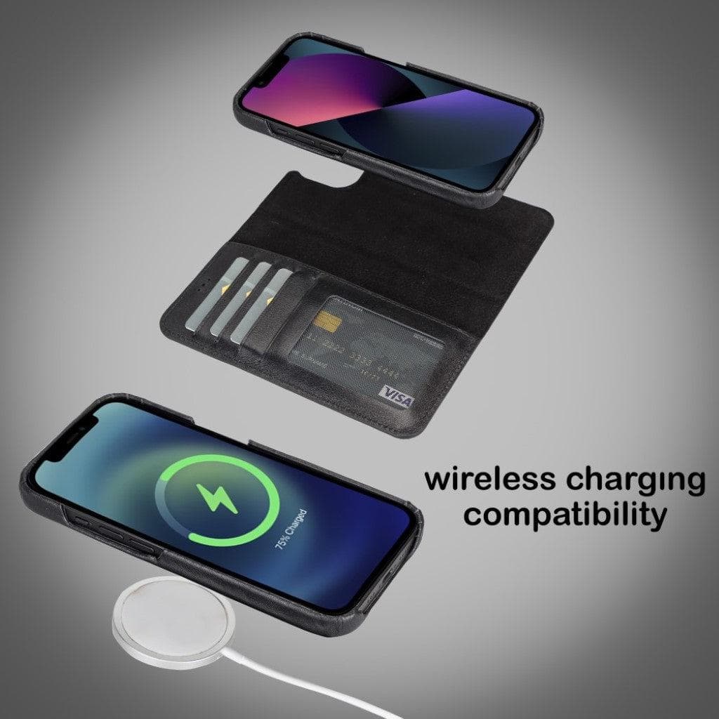 Funda tipo Cartera Desmontable con Revestimiento de Cuero Completo para Apple iPhone Serie 13