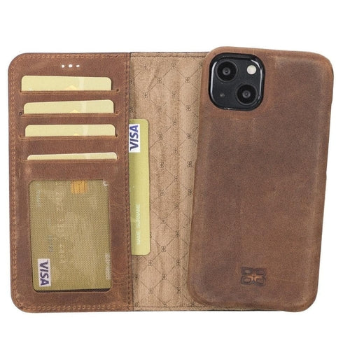 Funda tipo Cartera Desmontable con Revestimiento de Cuero Completo para Apple iPhone Serie 13