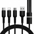 3-in-1 Nylon Braided Fast Charging Cable