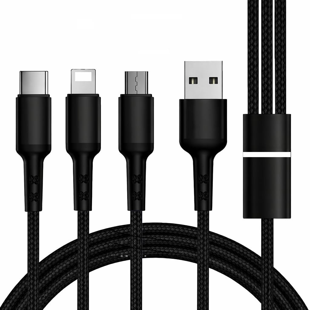 3-in-1 Nylon Braided Fast Charging Cable