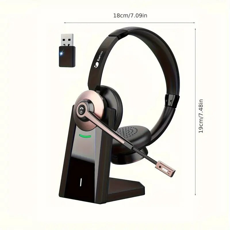Wireless Headset with Mic and Charging Dock-3