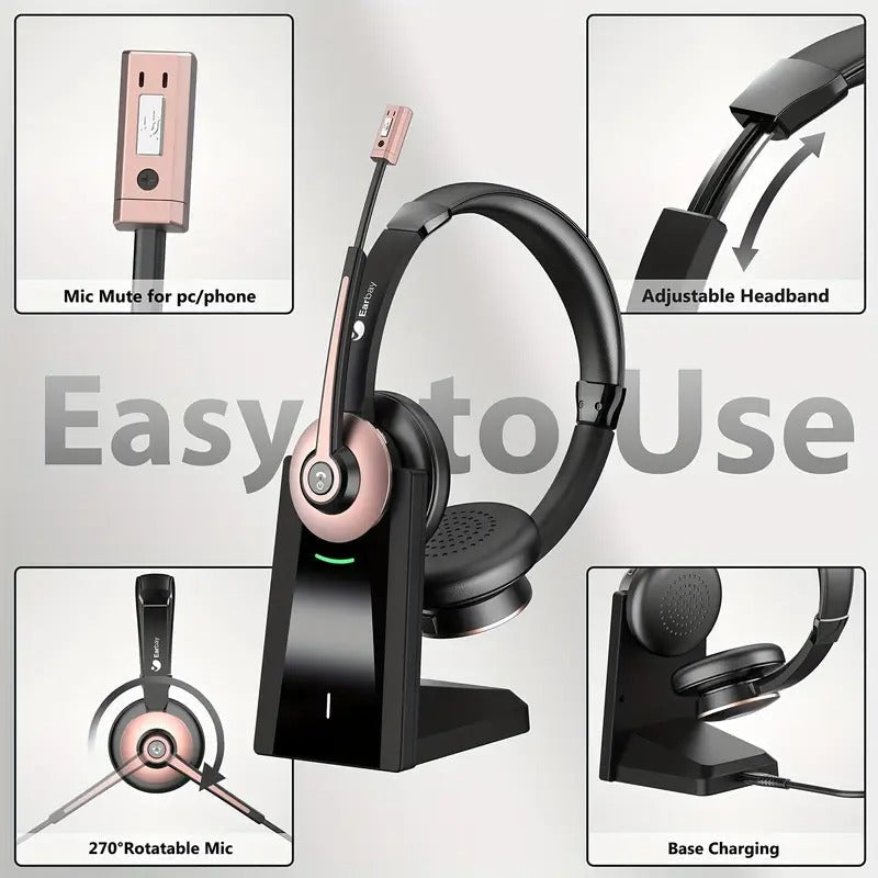 Wireless Headset with Mic and Charging Dock-1