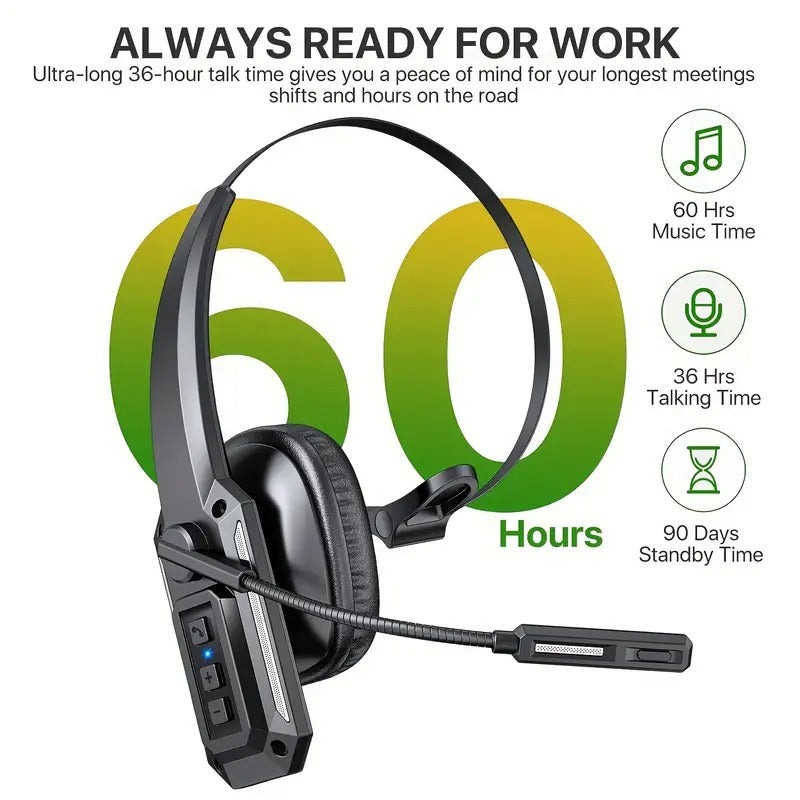 Wireless V5.3 Headset with Mic 60Hrs Playtime-3