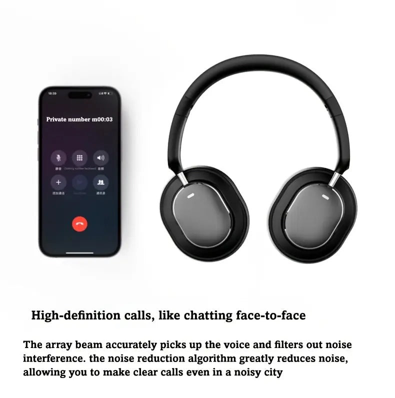 Wireless Bluetooth Over-Ear Headphones with ANC and Mic-2