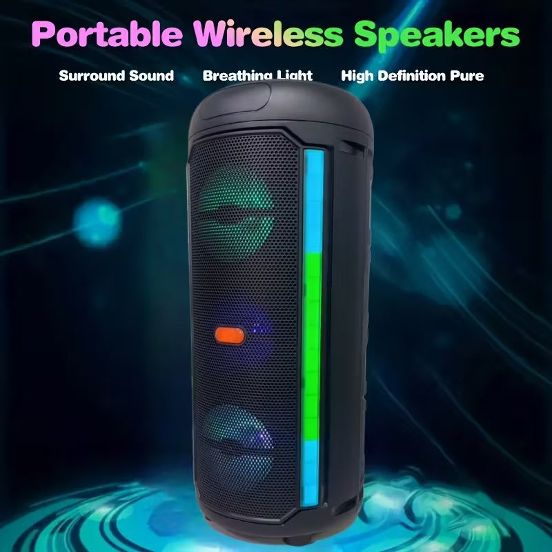 Dual 9cm PA Speaker with Mic & Colorful Lights