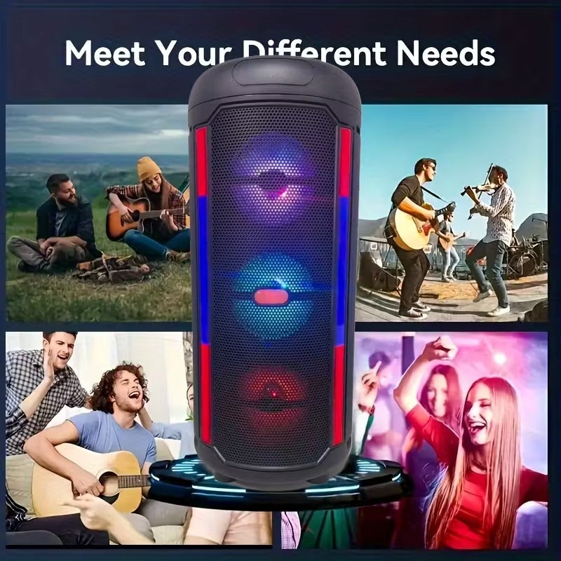 Dual 9cm PA Speaker with Mic & Colorful Lights