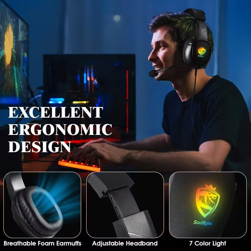 S20 Gaming Headset 50mm LED Mic-3