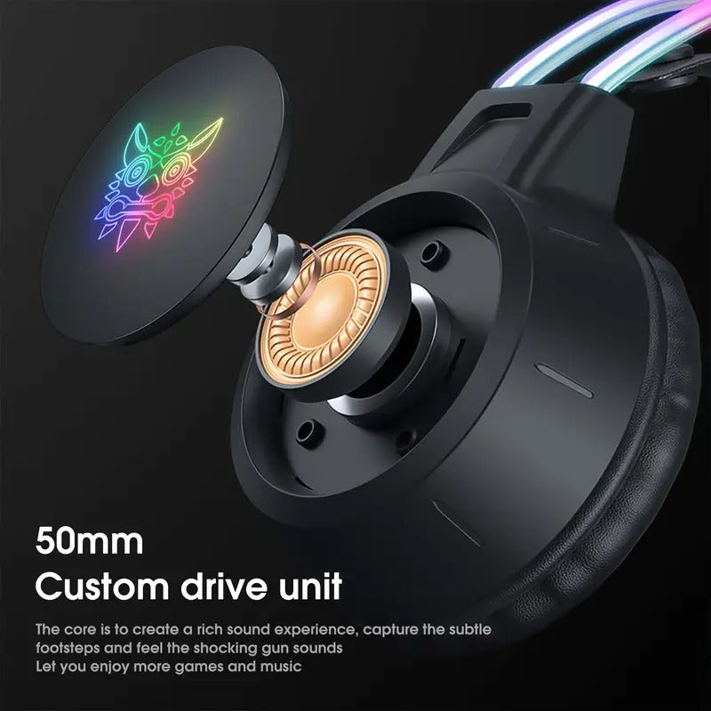 Gaming Headset with Detachable Cat Ear Microphone-3