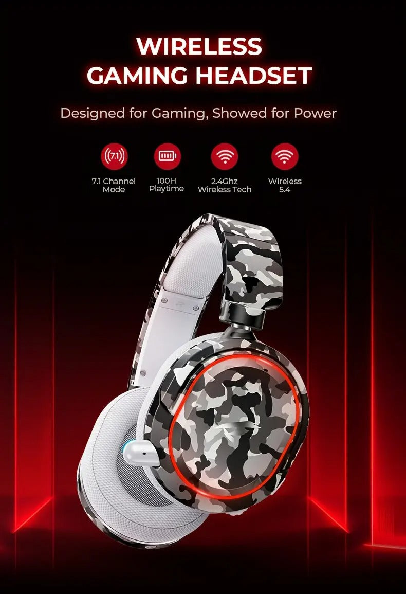 Wireless Gaming Headset with Surround RGB Noise Reduction Mic-1