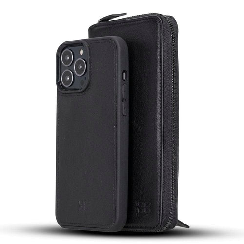 Abnehmbare Leder-Reißverschluss-Brieftaschen-Hüllen für die Apple iPhone 13 Serie