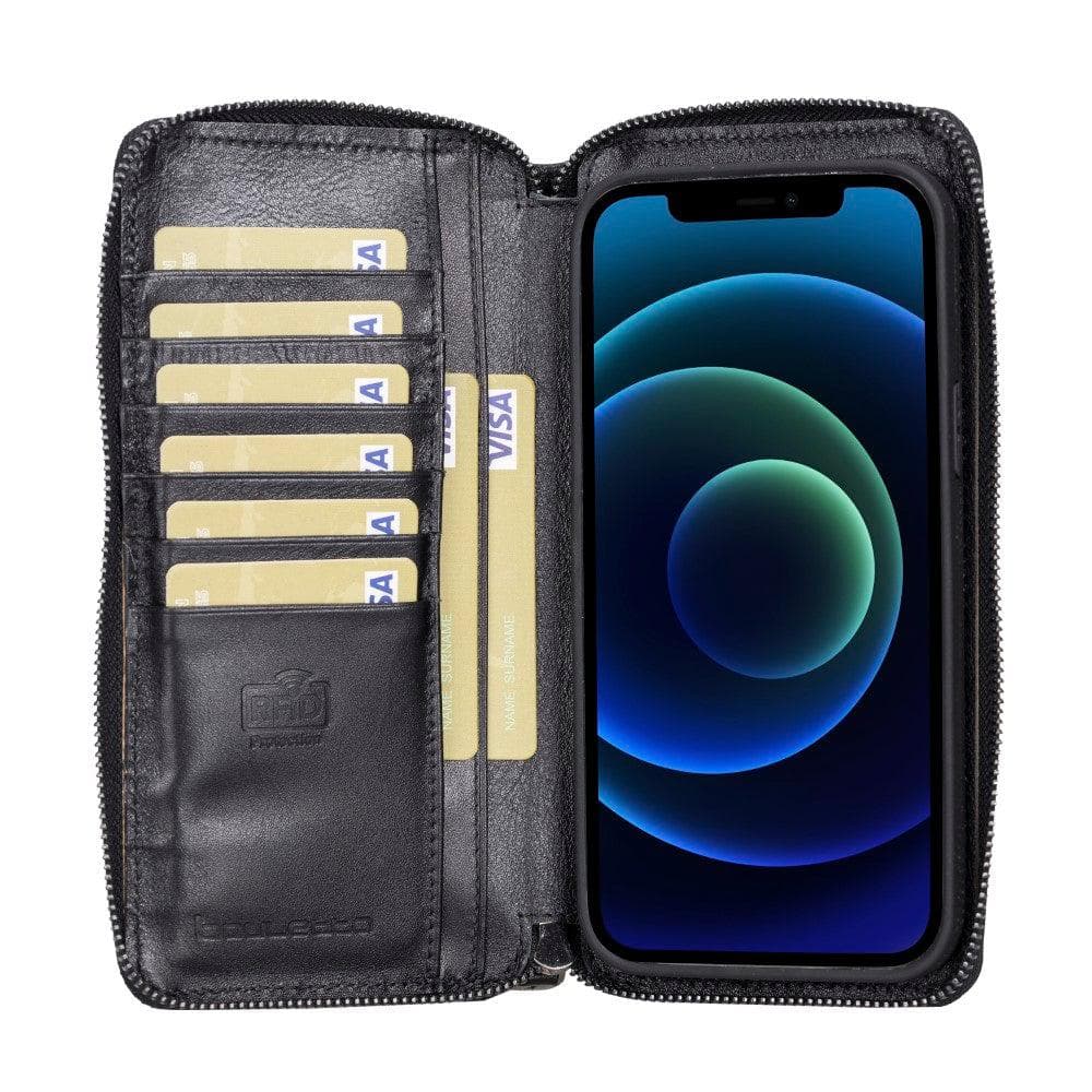 Abnehmbare Leder-Reißverschluss-Brieftaschen-Hüllen für die Apple iPhone 13 Serie