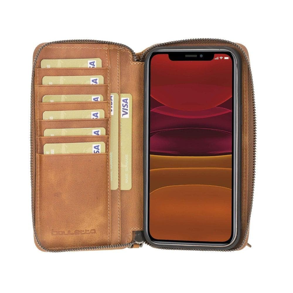 Abnehmbare Leder-Reißverschluss-Brieftaschen-Hüllen für die Apple iPhone 13 Serie